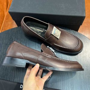 Giày loafer Dolce & Gabbana nam da xịn màu nâu replica 1:1 - Ảnh 3
