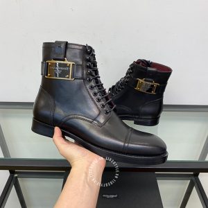 Giày Dolce & Gabbana nam boot màu đen phiên bản dây buộc - Ảnh 5