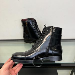 Giày Dolce & Gabbana nam boot da bóng màu đen cao cấp - Ảnh 4