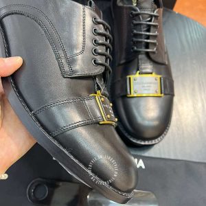 Giày tây Dolce & Gabbana nam da trơn màu đen lót dập nổi - Ảnh 7