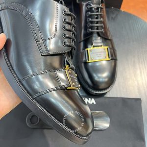 Giày tây Dolce & Gabbana nam màu đen logo kim loại - Ảnh 7