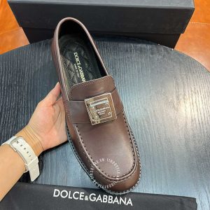 Giày loafer Dolce & Gabbana nam da xịn màu nâu replica 1:1 - Ảnh 4