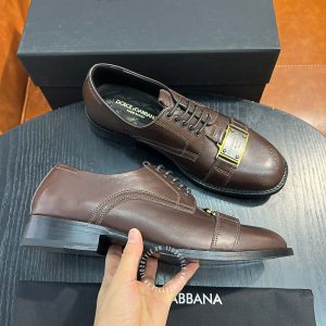 Giày tây Dolce & Gabbana nam màu nâu logo cao cấp - Ảnh 3