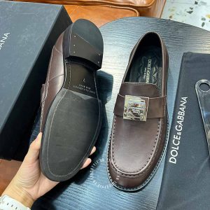 Giày loafer Dolce & Gabbana nam da xịn màu nâu replica 1:1 - Ảnh 8
