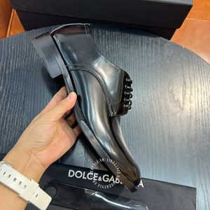 Giày tây Dolce & Gabbana nam da xịn màu đen lót dập nổi - Ảnh 5