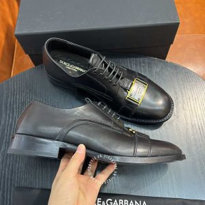Giày tây Dolce & Gabbana nam da trơn màu đen lót dập nổi - Ảnh 3