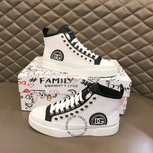 Giày Dolce & Gabbana unisex màu trắng phối màu đen da xịn - Ảnh 2