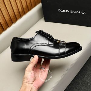 Giày tây Dolce & Gabbana nam da xịn màu đen dây buộc cao cấp - Ảnh 6