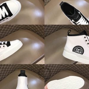 Giày Dolce & Gabbana unisex màu trắng phối màu đen da xịn - Ảnh 9