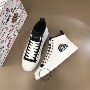 Giày Dolce & Gabbana unisex màu trắng phối màu đen da xịn - Ảnh 7