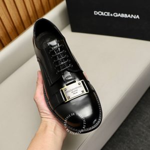 Giày tây Dolce & Gabbana nam da xịn màu đen dây buộc cao cấp - Ảnh 5