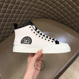 Giày Dolce & Gabbana unisex màu trắng phối màu đen da xịn - Ảnh 6