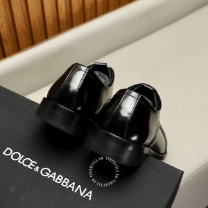 Giày tây Dolce & Gabbana nam da xịn màu đen dây buộc cao cấp - Ảnh 8