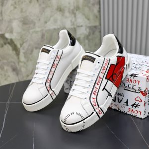 Sneaker Dolce & Gabbana trắng phối hoạ tiết nhiều màu da xịn - Ảnh 3
