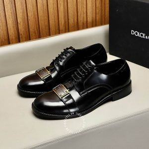 Giày tây Dolce & Gabbana nam da xịn màu đen dây buộc cao cấp - Ảnh 2