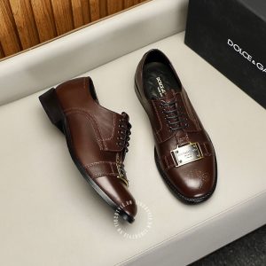 Giày tây Dolce & Gabbana da xịn màu nâu logo cao cấp - Hình ảnh 3