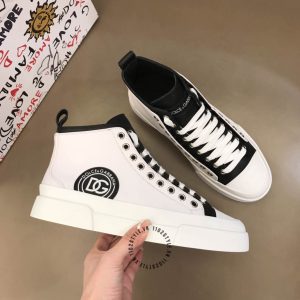 Giày Dolce & Gabbana unisex màu trắng phối màu đen da xịn - Ảnh 3