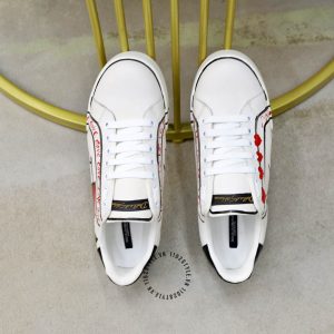 Sneaker Dolce & Gabbana trắng phối hoạ tiết nhiều màu da xịn - Ảnh 2