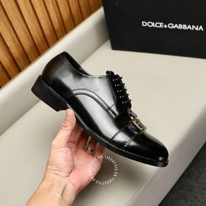 Giày tây Dolce & Gabbana nam da xịn màu đen dây buộc cao cấp - Ảnh 7