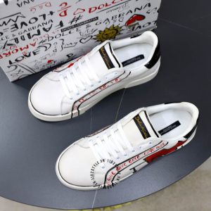 Sneaker Dolce & Gabbana trắng phối hoạ tiết nhiều màu da xịn - Ảnh 8