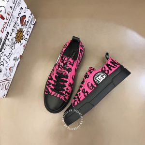 Giày sneaker Dolce & Gabbana màu đen phối hoạ tiết hồng nổi bật - Ảnh 2