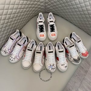 Giày thể thao D&G trắng phối viền tím fake loại chuẩn 1:1 - Hình ảnh 9