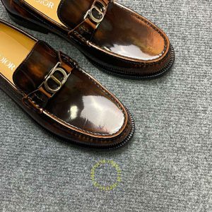 Giày fake loại 1 Loafer Dior nam màu nâu cao cấp giá ưu đãi - Hình ảnh 3