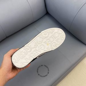 Giày thể thao D&G màu đen gót bạc logo nổi fake loại 1 - Ảnh 8