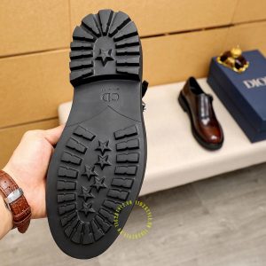 Giày fake 1 Monk Strap Dior nam da xịn màu nâu cao cấp - Ảnh 8