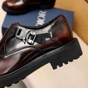 Giày fake 1 Monk Strap Dior nam da xịn màu nâu cao cấp - Ảnh 7