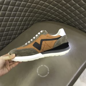 Giày thể thao nam Versace da lộn màu nâu phối cam fake 1:1 - Ảnh 7