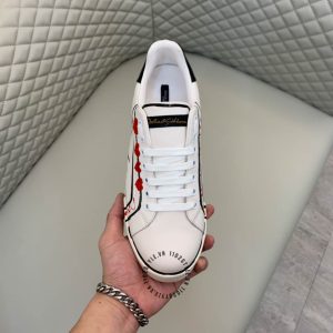 Giày unisex D&G màu trắng phối hoạ tiết nhiều màu fake loại 1 - Ảnh 4
