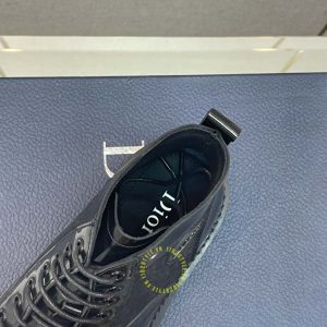 Giày Boot Dior da xịn màu đen bóng super fake loại 1 - Ảnh 8