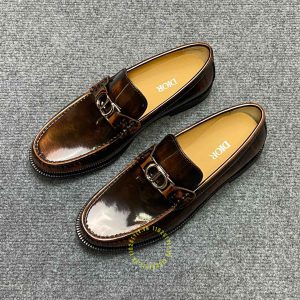 Giày fake loại 1 Loafer Dior nam màu nâu cao cấp giá ưu đãi - Hình ảnh 2