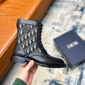 Giày super fake giá tốt Dior Boot màu đen họa tiết Monogram - Ảnh 8