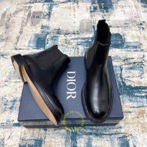 Giày super fake giá tốt Dior Chelsea Boot da xịn màu đen trơn - Ảnh 2