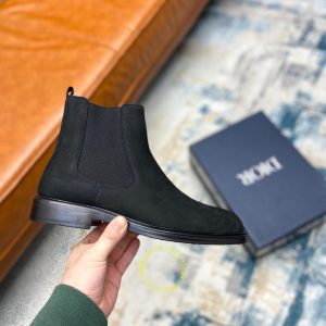 Giày super fake giá tốt Dior Chelsea Boot da lộn màu đen - Hình ảnh 7
