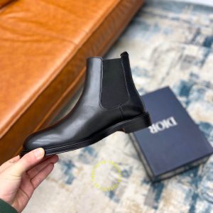 Giày super fake giá tốt Dior Chelsea Boot da xịn màu đen trơn - Ảnh 8