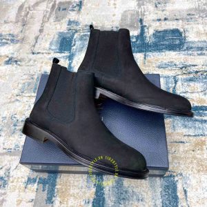 Giày super fake giá tốt Dior Chelsea Boot da lộn màu đen - Hình ảnh 3