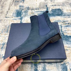 Giày super fake giá tốt Dior Chelsea Boot da lộn màu xanh than - Ảnh 5