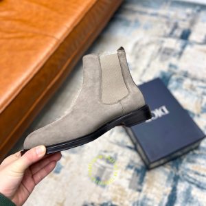 Giày super fake giá tốt Dior Chelsea Boot da lộn màu ghi - Ảnh 8