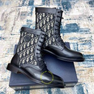 Giày super fake giá tốt Dior Boot màu đen họa tiết Monogram - Ảnh 3