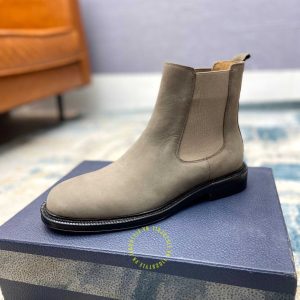 Giày super fake giá tốt Dior Chelsea Boot da lộn màu ghi - Ảnh 4