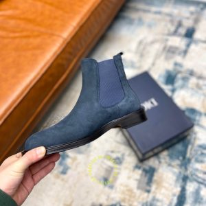 Giày super fake giá tốt Dior Chelsea Boot da lộn màu xanh than - Ảnh 8