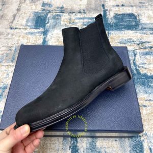 Giày super fake giá tốt Dior Chelsea Boot da lộn màu đen - Hình ảnh 5