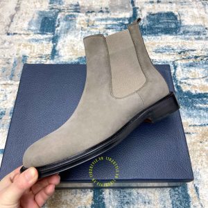 Giày super fake giá tốt Dior Chelsea Boot da lộn màu ghi - Ảnh 5