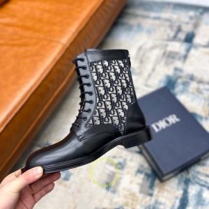 Giày super fake giá tốt Dior Boot màu đen họa tiết Monogram - Ảnh 7