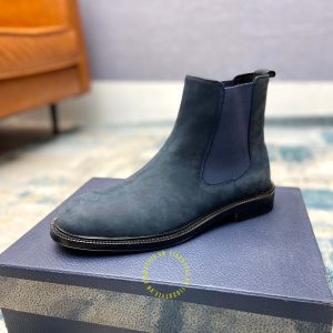 Giày super fake giá tốt Dior Chelsea Boot da lộn màu xanh than - Ảnh 4