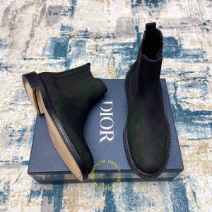Giày super fake giá tốt Dior Chelsea Boot da lộn màu đen - Hình ảnh 2