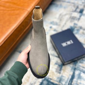Giày super fake giá tốt Dior Chelsea Boot da lộn màu ghi - Ảnh 6